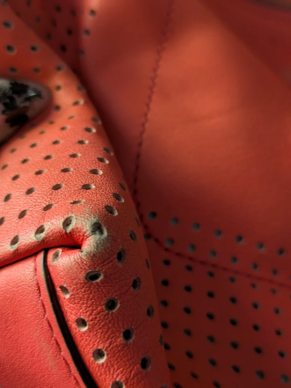 COACH 2012 Coral Leather Perforated Shoulder Bag